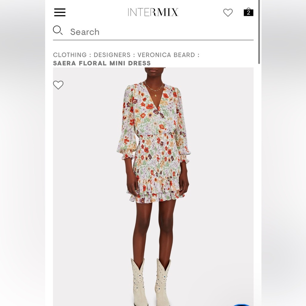 Veronica Beard Floral Long Sleeve Saera Mini Dress